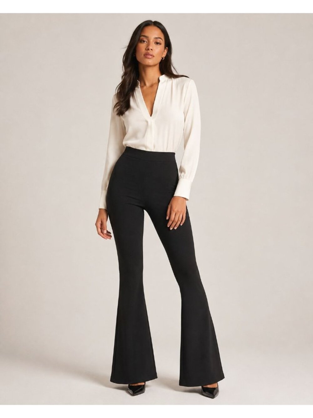 Lovers And Friends X Revolve Womens High-Waisted Flared Pants Small Black